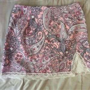 Shein Pink Paisley Print Skirt